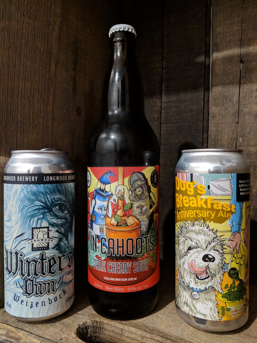 Picked up a few tasty beverages to aide me in cooking dinner. Winter's Own by <a href="/LongwoodBrewery/">Longwood Brewery</a>, In Cahoots from <a href="/LighthouseBeer/">Lighthouse Brewing</a>, and Dog's Breakfast from Bad Dog Brewing Company