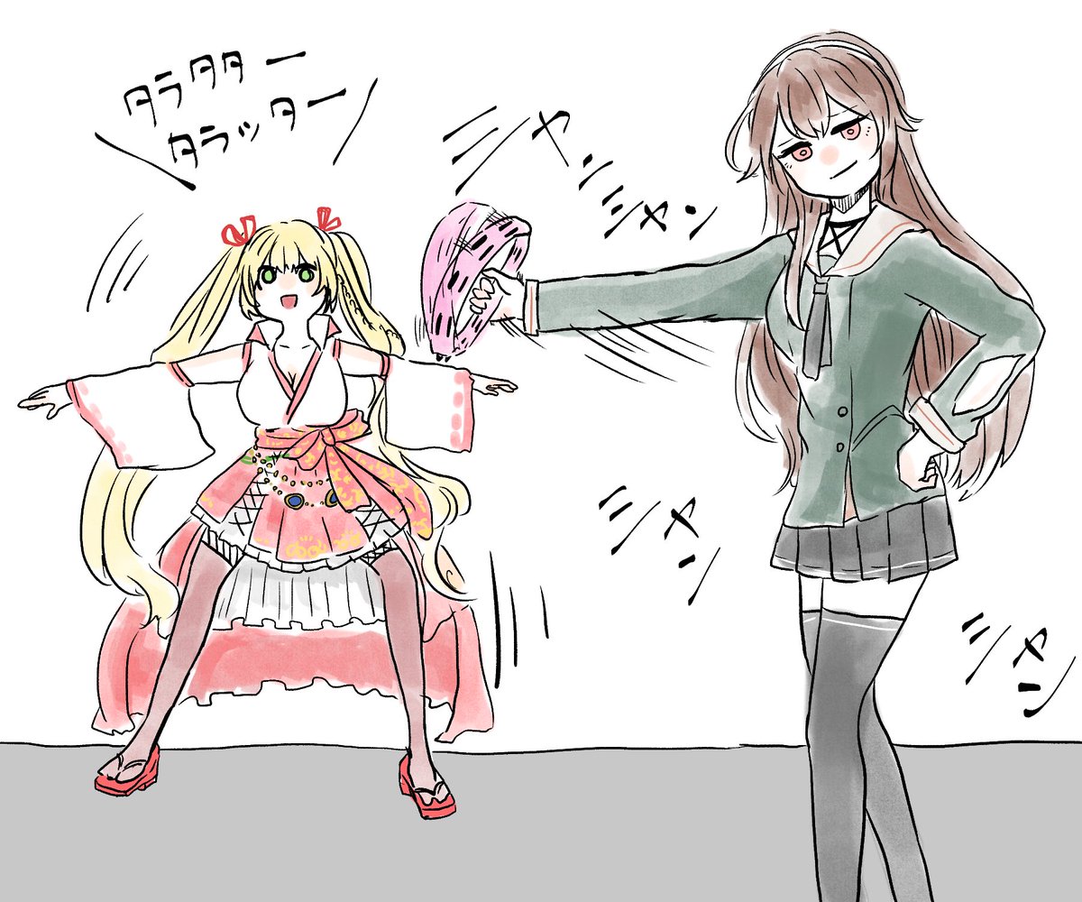 アイドル部MMD2大ネタ枠の巫女と風紀委員長 