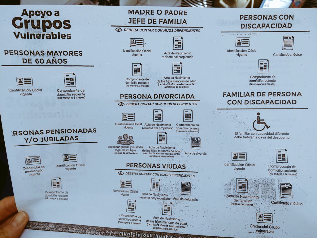 REDDiscapacidad's tweet photo. Si vives en el municipio de #Chihuahua esta información te interesa, para aprovechar descuentos en el pago del predial 2019.
@GobMunChih https://t.co/PwOAElZV7p