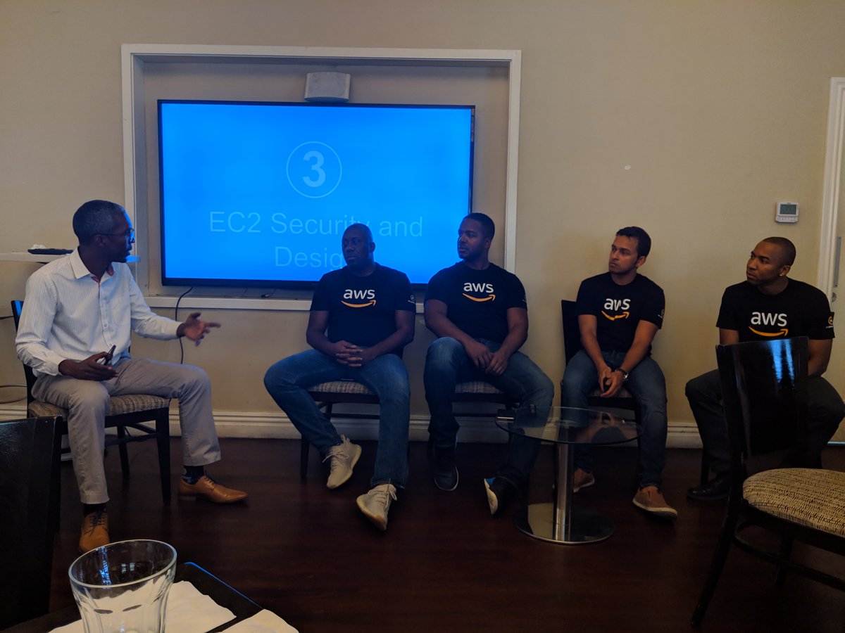 HackerHostelJM's tweet photo. Happy New Year everyone, just an update, last November we hosted four #SolutionsArchitects from @awscloud  #WePowerTech and they had an amazing time. Some of the outcomes were  #AWS was introduced to the @GOJ, met faculty at #UWI to offer support to their curriculum. https://t.co/VTLNG1I28k