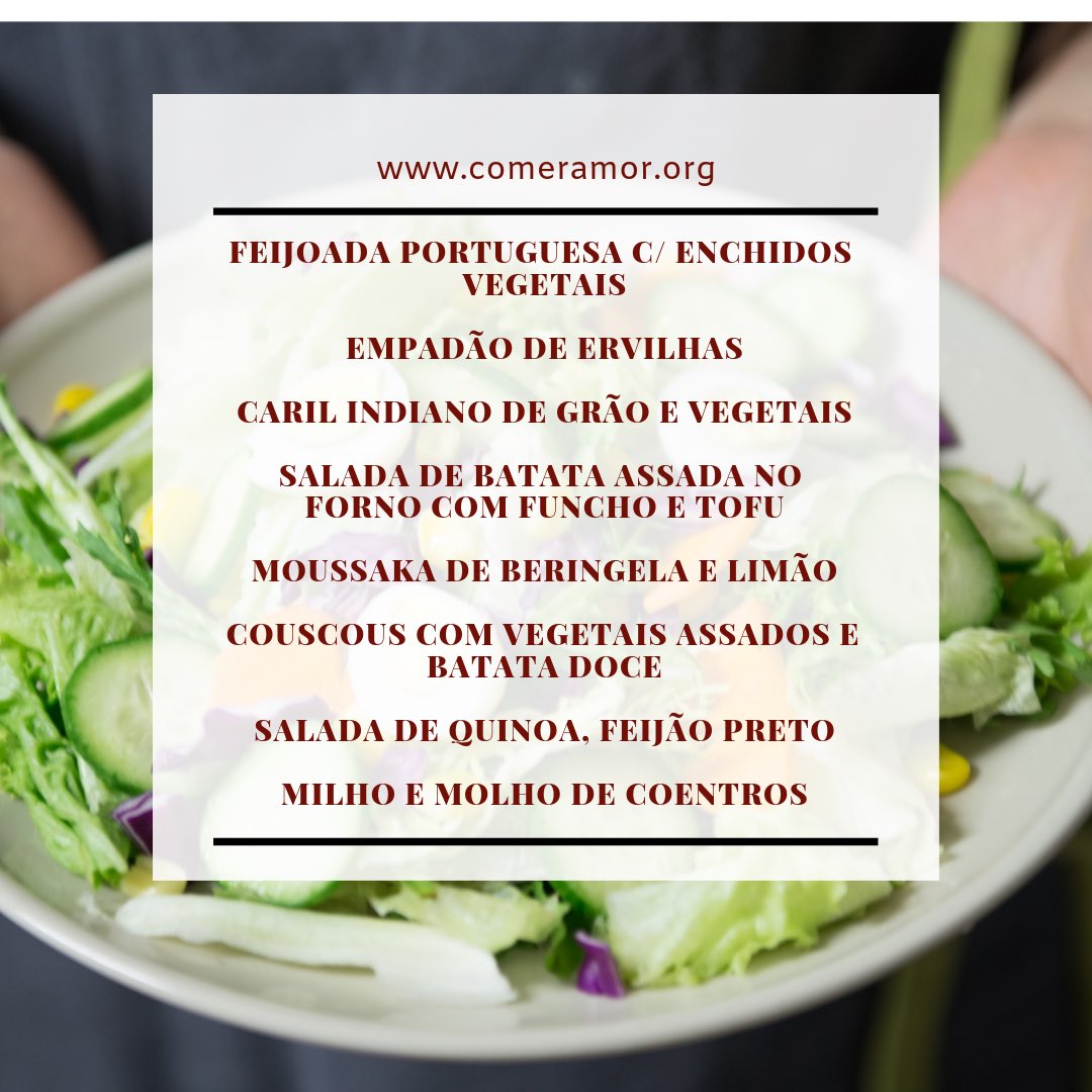 VeraElentari's tweet image. Menu das nossas entregas de pacotes de alimentação vegetariana da semana que vem! Encomendas no site comeramor.org #Lisboa #lisboapontocome #lisbonfood