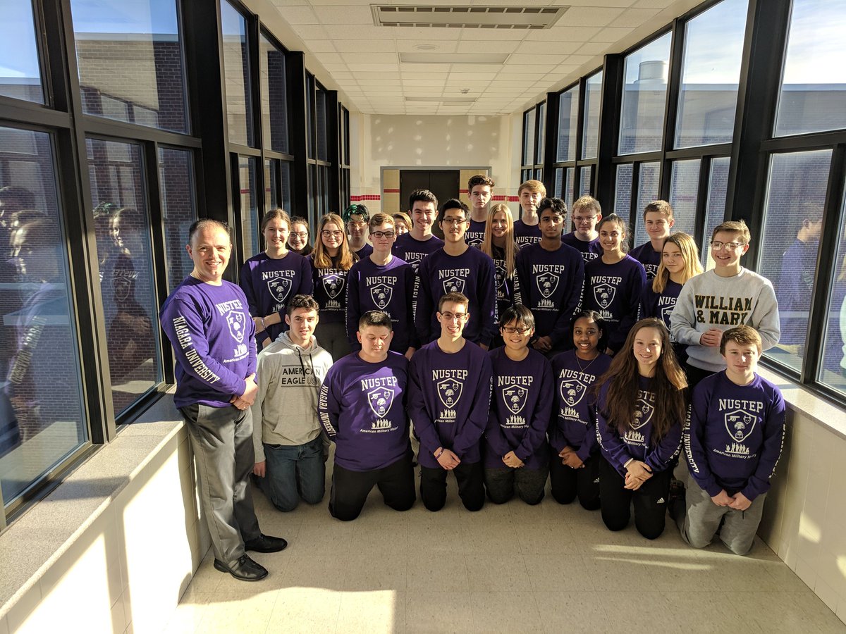 DKHIS274's tweet photo. This year's Clarence High School Purple Battalion @NiagaraUniv @NUSTEPatNU is showing their Purple Pride today. This is a great group! https://t.co/M0ff8AjYFd