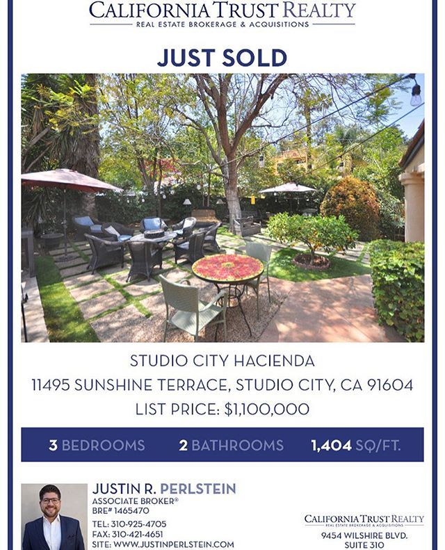 JustinPerlstein's tweet photo. Just Sold! Studio City Hacienda. Great job to everyone involved. Way to wrap up the year! #perlsteinestates #socalrealestate #CaliforniaTrustRealty #JustinPerlstein https://t.co/3k9qbqIMx6 https://t.co/Gra1YwGlb3