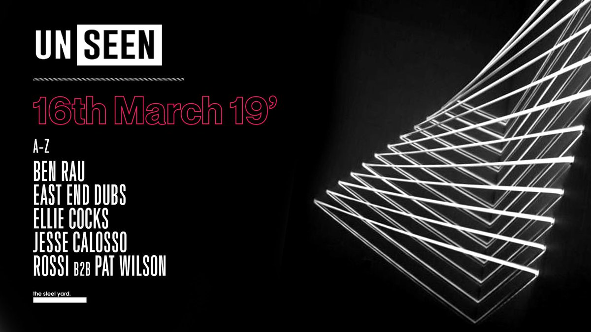 Making our #UNseen debut. We're excited to celebrate our Launch Party with you at @steelyardevents London in March! Early Bird tickets on sale this Monday at 7pm! 😃🍾 residentadvisor.net/events/1199179