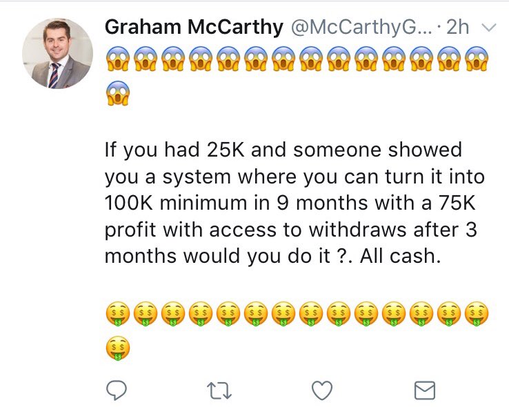 KeithWheres's tweet photo. GMac on the 31st Jan 2018. Turn 25k into 100k MINIMUM in 9 months. Well nearly a year has passed and that 25k is worth about 2.5k. Slainte 🥂 #dascoin #excelz #netleaders https://t.co/Wb0wQCphKv
