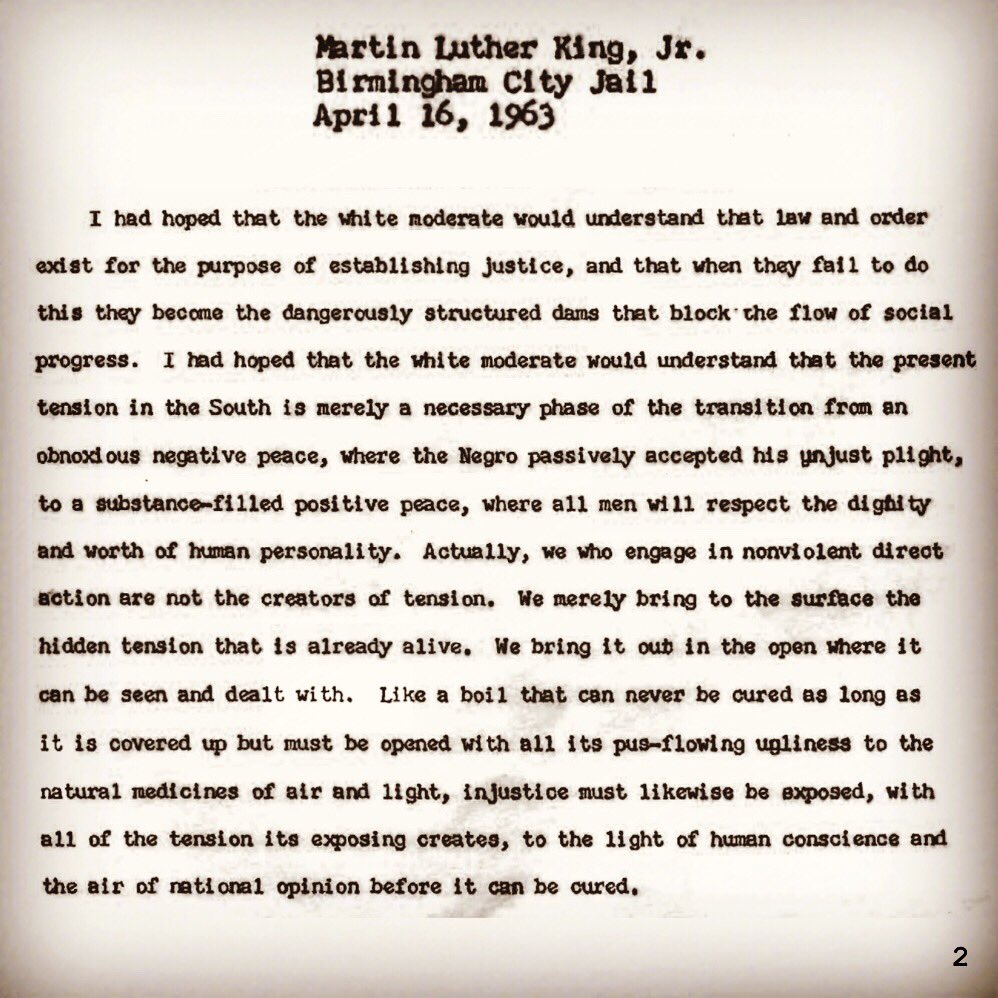 tobeselfevident's tweet photo. @ClintSmithIII yup, #whitemoderates gotta get with it.

“I must confess that over the last few years I have been gravely disappointed with the white moderate” —#MLK #LFBJ https://t.co/ijHoIxQsQO