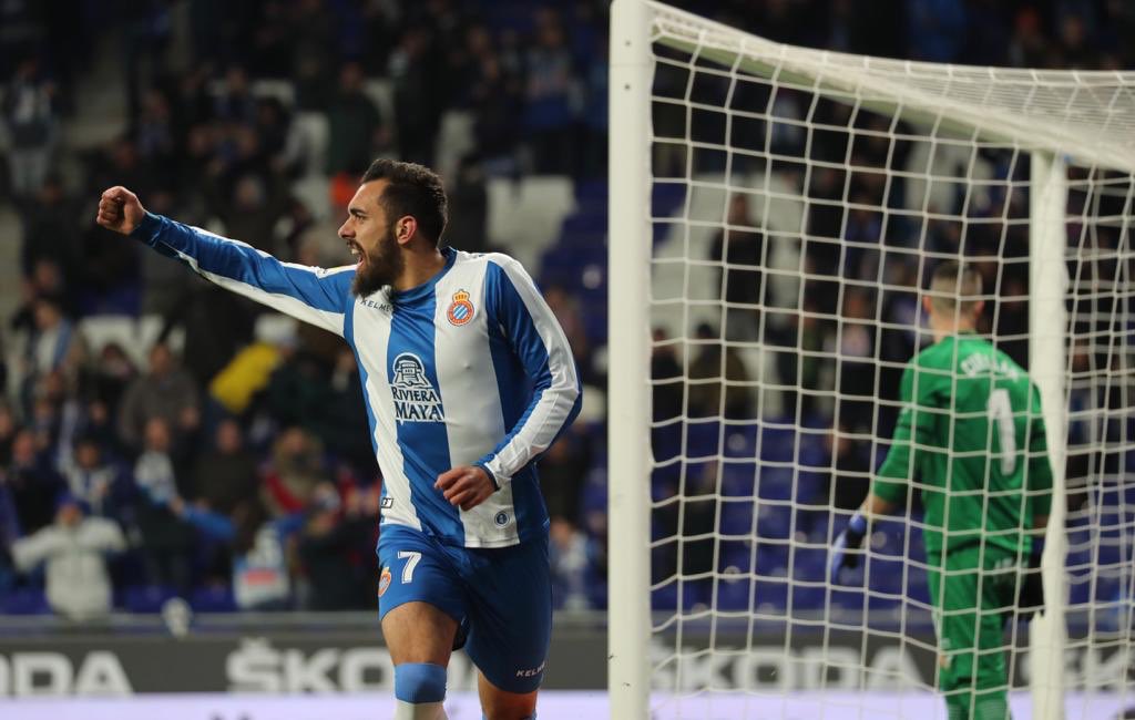 Borja Iglesias, celebrando su gol (Foto: RCDE).