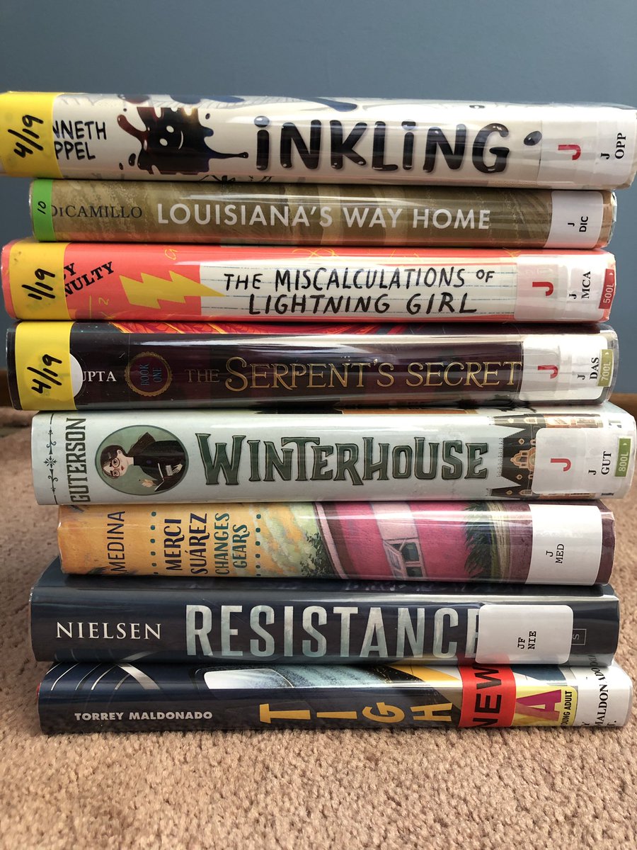 LundLibrarian's tweet image. Which of these should I tackle during my last few days of #winterbreak?? I want to read them all! #cantdecide #mglit #buildyourstack