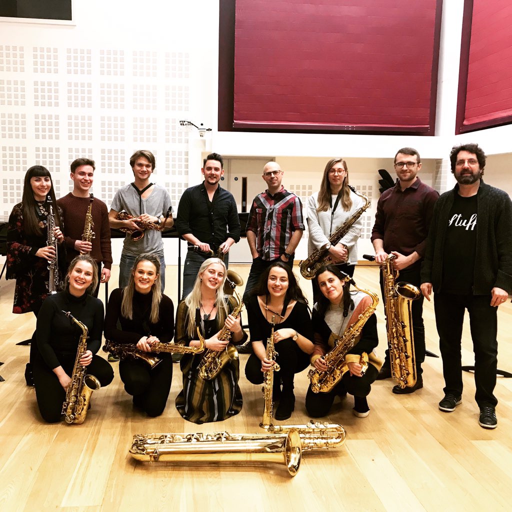 EmmaMcPhilemy's tweet image. Group shot after recording! A great couple of days of recording some of @andyscottmuso music with these brilliant saxophonists. It’s always a absolute pleasure to get together with our London friends in this ensemble. Until next time! 🎷#RNCM #music #saxophone