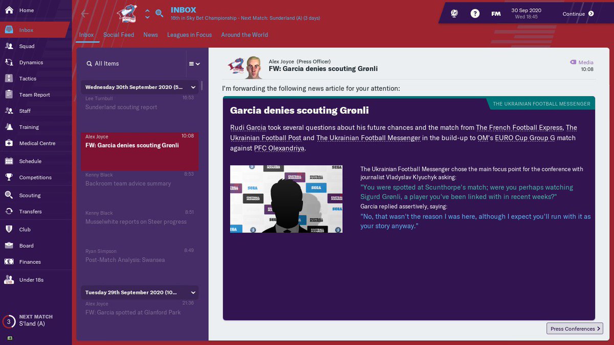 When you're a manager of a top European side on the Mediterranean coast and the media create fake news while you're on holiday in sunny Scunthorpe.