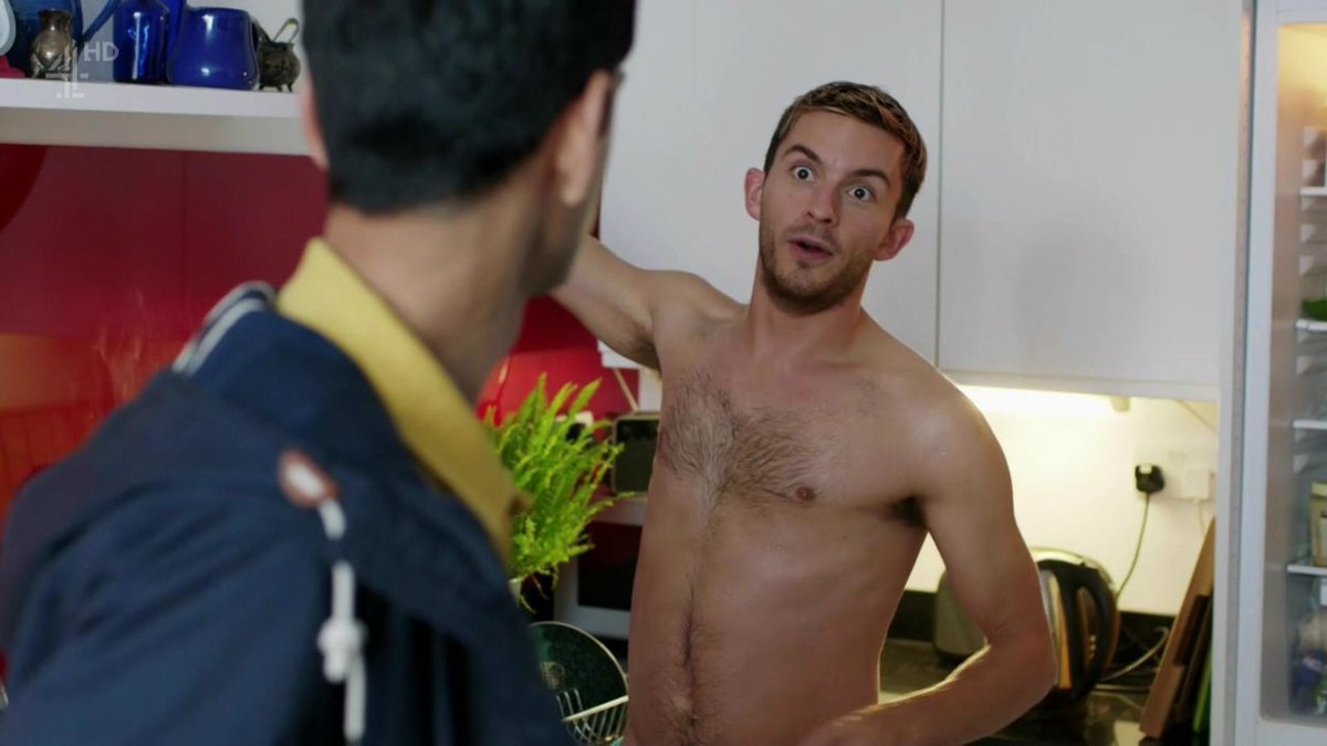 Actor Jonathan Bailey, naked, cropped above the waist. 