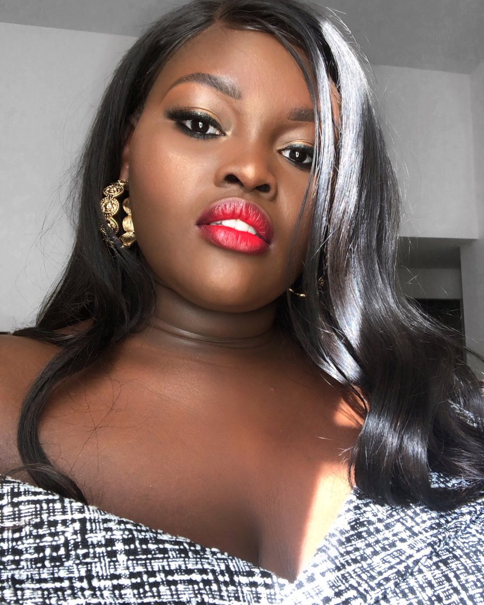 bitebeauty's tweet photo. Nothing like a bold lip to compliment the perfect outfit💋 @ndeye.peinda wears Amuse Bouche Sour Cherry and Gazpacho for a #StyleWithBITE look. https://t.co/EKLwGPhxUx