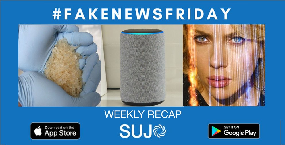 sujohome's tweet photo. #fakenewsfriday! A fake Alexa app made it to #6 in the app store. Facebook suspends accounts associated w/ anti-Roy Moore campaigns. #ScarlettJohansson calls fight against #deepfake videos useless. #Houston -area schools will begin teaching #factchecking. https://t.co/LluDc9f4SU https://t.co/UNNJwkqYKp