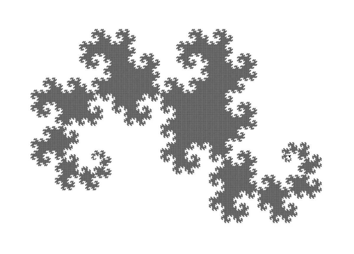 FogleBird's tweet image. Here&apos;s my favorite turtle trick - a dragon curve!