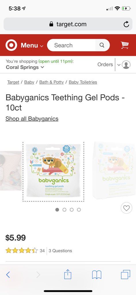 babyganics teething gel pods target