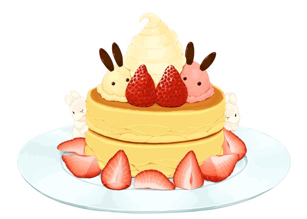 food food focus no humans fruit strawberry rabbit white background  illustration images