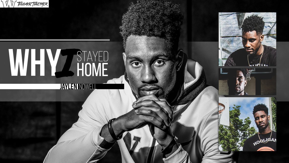 UW_MBB's tweet photo. Why I Stayed Home: Jaylen Nowell's Story 

>> https://t.co/pfVdKcH7eW 

#TougherTogether https://t.co/VQ6tNYliWu