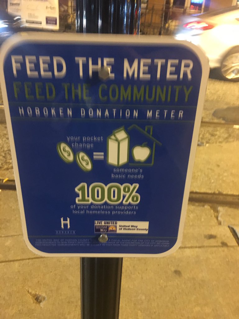 KrugKate's tweet photo. LOVE this donation meter for the @hobokenshelter near the #HobokenPath  Dip your credit card and donate! I’m an impressed fundraiser. ❤️ https://t.co/30sdGVm4O3