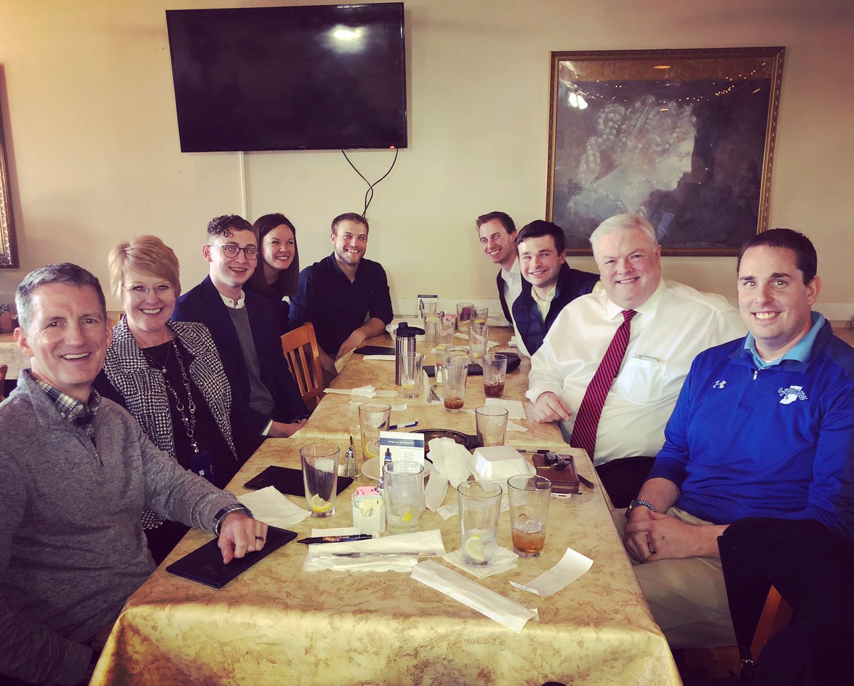 Indstatealumni's tweet photo. Look at this great group of #Sycamores in #Indianapolis! They exchanged State stories and enjoyed the company of one another during “Lunch with the Sycamores”. Thanks @kyle_varble for coming up with the idea and organizing the event! 
#BeForeverBlue https://t.co/1TOcv9QUkh
