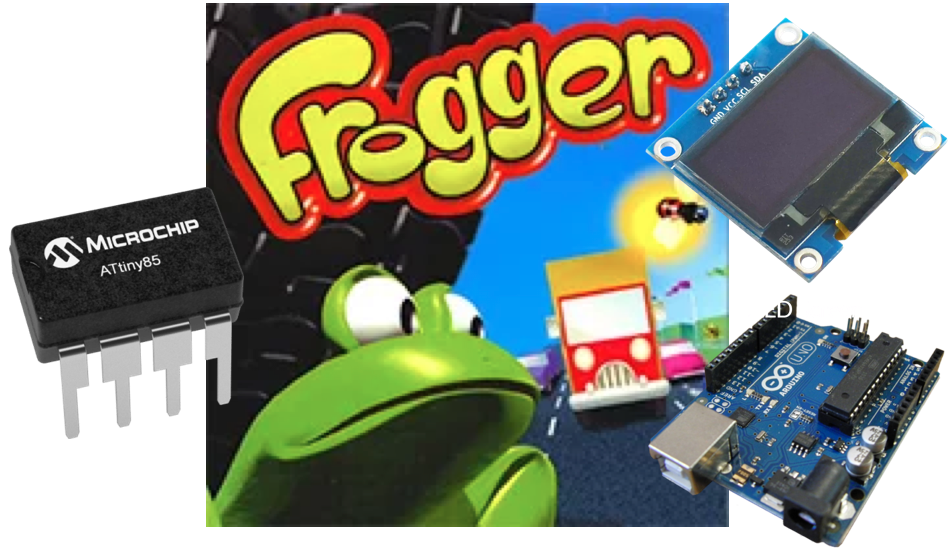 DjamalUK's tweet photo. Frogger | Game on ATtiny85 Running simple Arduino programs
Full Video : https://t.co/ZqsvYYdAom
@webboggles @andyhighnumber  #ATtinyArcade #ATtiny85 #Arduino
Code and more details on https://t.co/euxY0IrLst  @MicrochipMakes  @tindie @hackaday @hackadayio @oshpark @makerfaire_uk https://t.co/L2wDUIzrXJ
