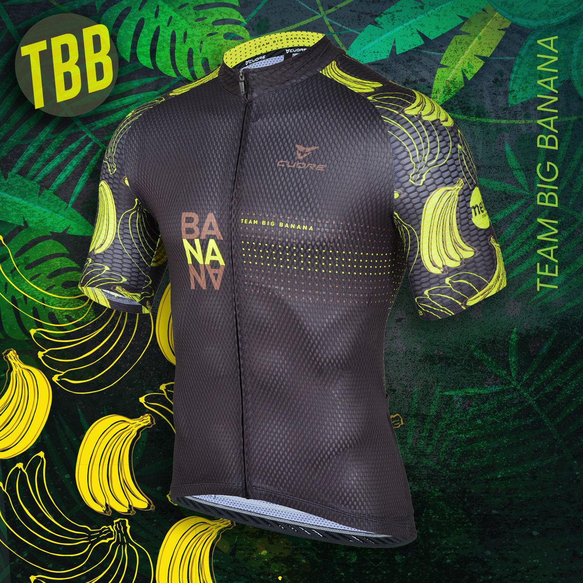 CuoreofSwiss's tweet photo. We went bananas over this kit from Team Big Banana and Meta Creative. This kit will go back up on the Cuore USA site next week for preorders. #newkitday #builtbycuore #cuoreofswiss #cycling #freshkitfriday #teambigbanana #metacreative https://t.co/pWLQjcv3aC