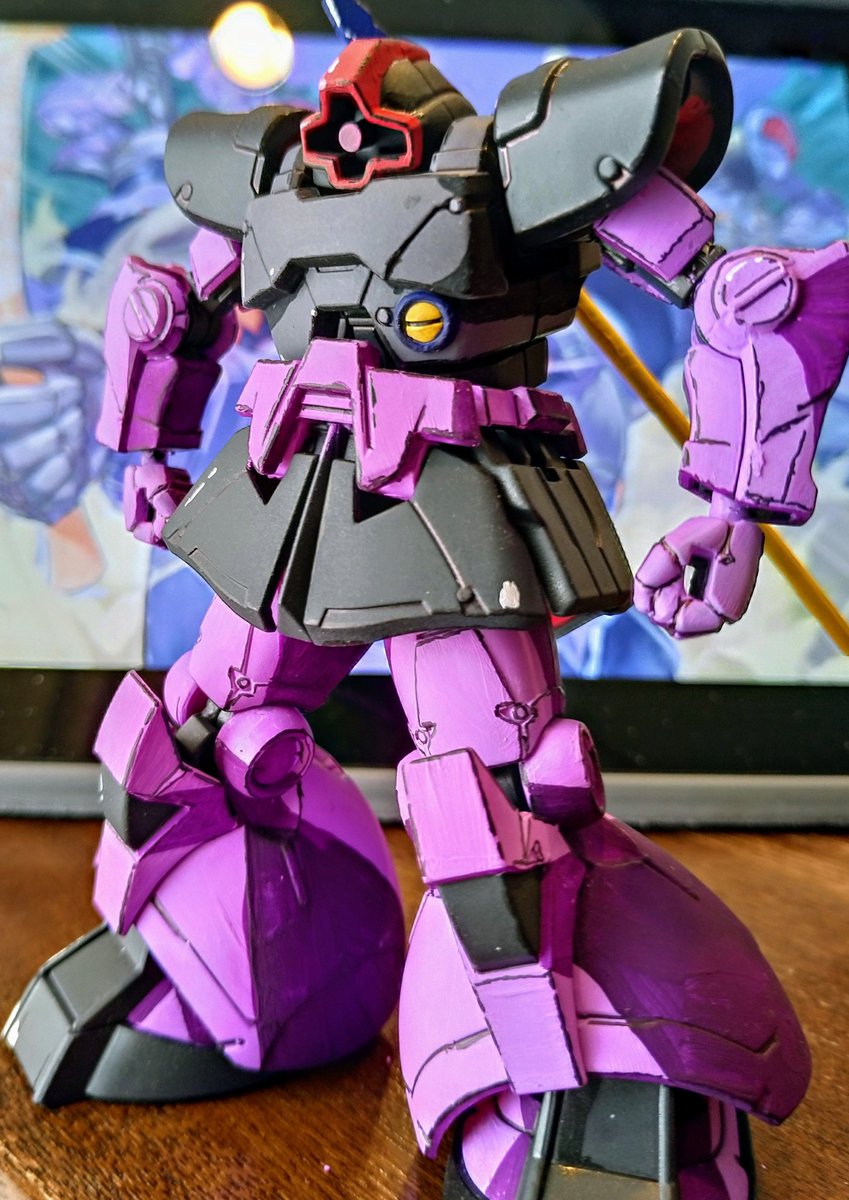 メイカーズカフェ ミヨシヤ On Twitter Gframeのドム完成 としようかな イラスト風2作目 アクリルガッシュなので動かすとハゲます 次は何を作ろうか考えちう Gframe イラスト風模型 ガンプラ ドム