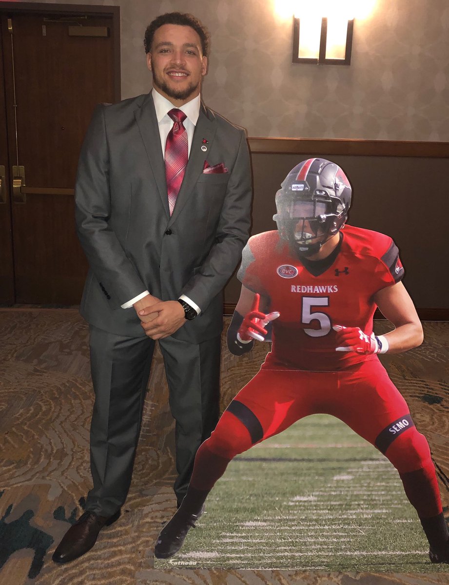 Great evening in Frisco, Texas for the ⁦@FCS_STATS⁩ Awards Banquet. Congratulations to ⁦<a href="/SEMOfootball/">SEMO Football</a>⁩ LB Zach Hall and all the other finalists invited to this year’s special event.