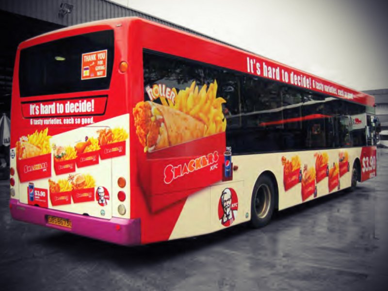 Bus with prominent kfc advert