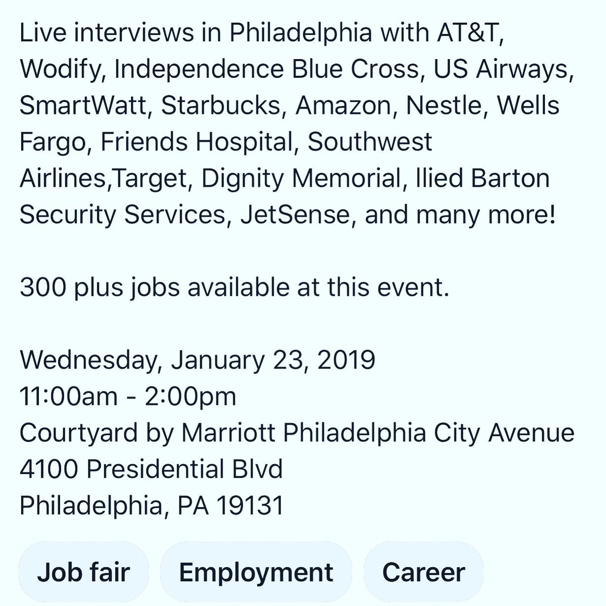 ThoseThatDream's tweet photo. Job fair January 23rd https://t.co/25UdIT4hcG