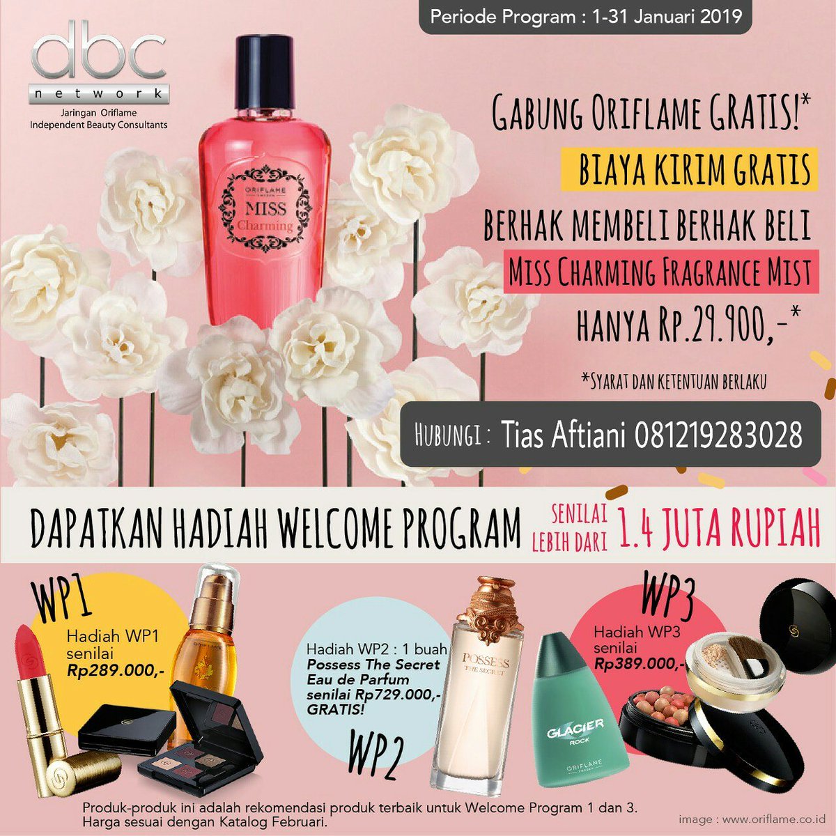 Kerjanya di Oriflame tuh ngapain aja sih sbnrny?intinya bantuin makin byk org yg hidupnya bisa berubah lebih baik lg lewat Oriflame Krn Rejeki Allah itu luas bgt kan ya temen2,Taun Baru pake semangat baru cobain peluang yg ada di Oriflame yuk,Sapa tau bisa mengubah hidupmu jg loh