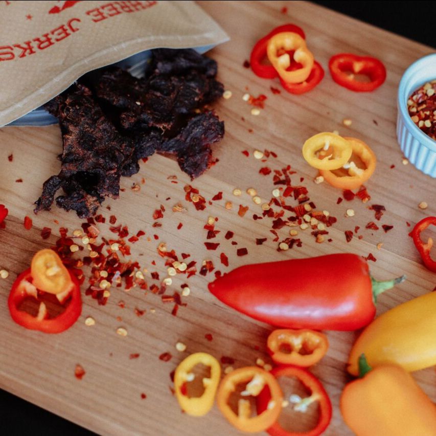 ThreeJerksJerky's tweet photo. It’s nice not to be boring...cut a little spice into your life! #ThreeJerksJerky #FiletAllDay https://t.co/ZkZ35IzWU9