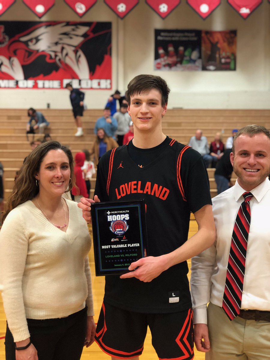 Loveland wins it on a late three 53-50 by our <a href="/mercy_health/">Mercy Health</a> Most Valuable Player, Tripp Willis! Tripp finished with 8 points connecting on two three pointers, including the crucial one to give the Tigers the win! Congratulations! <a href="/LovTigers_AD/">LovelandAthletics</a> <a href="/Loveland_MensBB/">Loveland HS Tigers Men’s Basketball</a> <a href="/ClerSunSports/">Clermont Sun Sports</a>