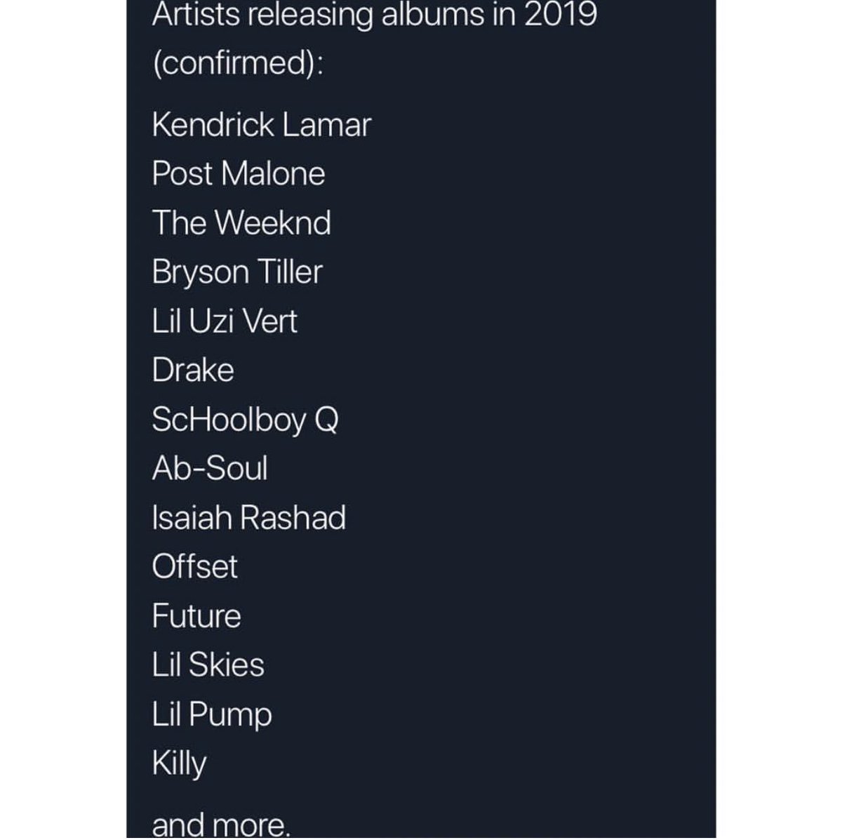 WORLDSTAR's tweet photo. Which album are you looking forward to? 🤔 https://t.co/Jh0Qw1JCga