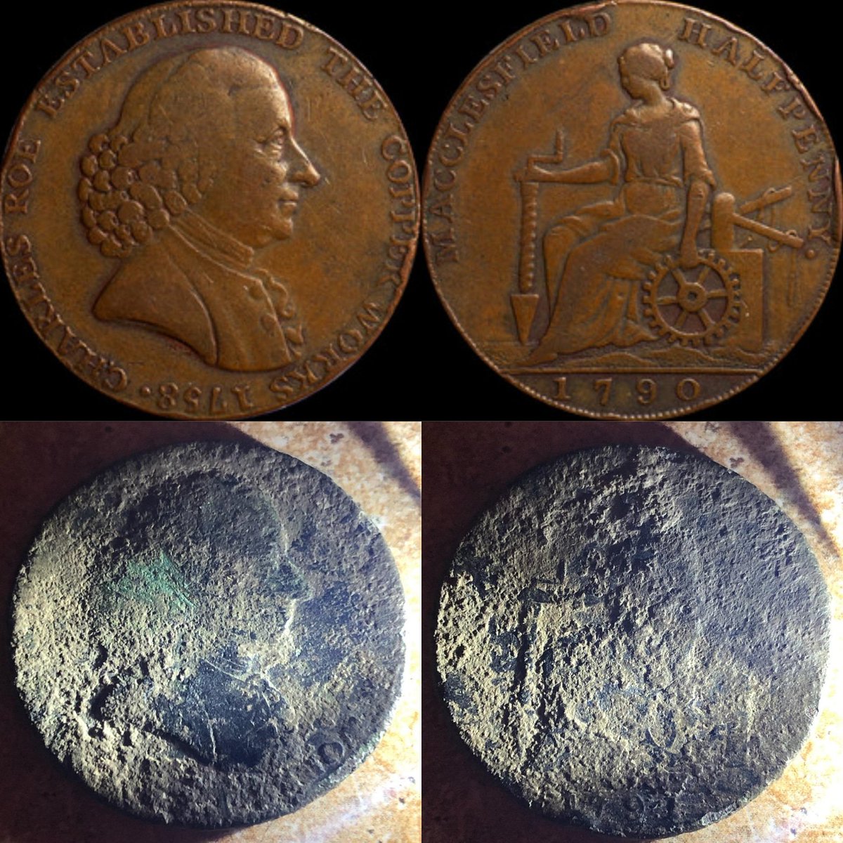 FINDER_BINDERS's tweet photo. #FINDERBINDERS #TradeToken #ConderToken #GOLDROB #Macro #MultiKruzer #detector #Halfpenny #CharlesRoe #ProvincialTokens #CopperToken #DIGUS #RelicHunting #rescuehistory #metaldetecting #coil2thesoil #digging #dirtfishing #history #detecting #historypreservation #preservehistory https://t.co/jtYFADUlFh