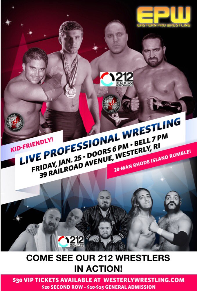 EpwWesterly's tweet photo. VIP is around 50% sold. We are expecting a great crowd that night and hope to SHATTER previous attendance records! Should be a great night of action! Use the code “Slam” to save 10% on your order!!
1/25/19 - Westerly, RI https://t.co/JnoDhHtqDh