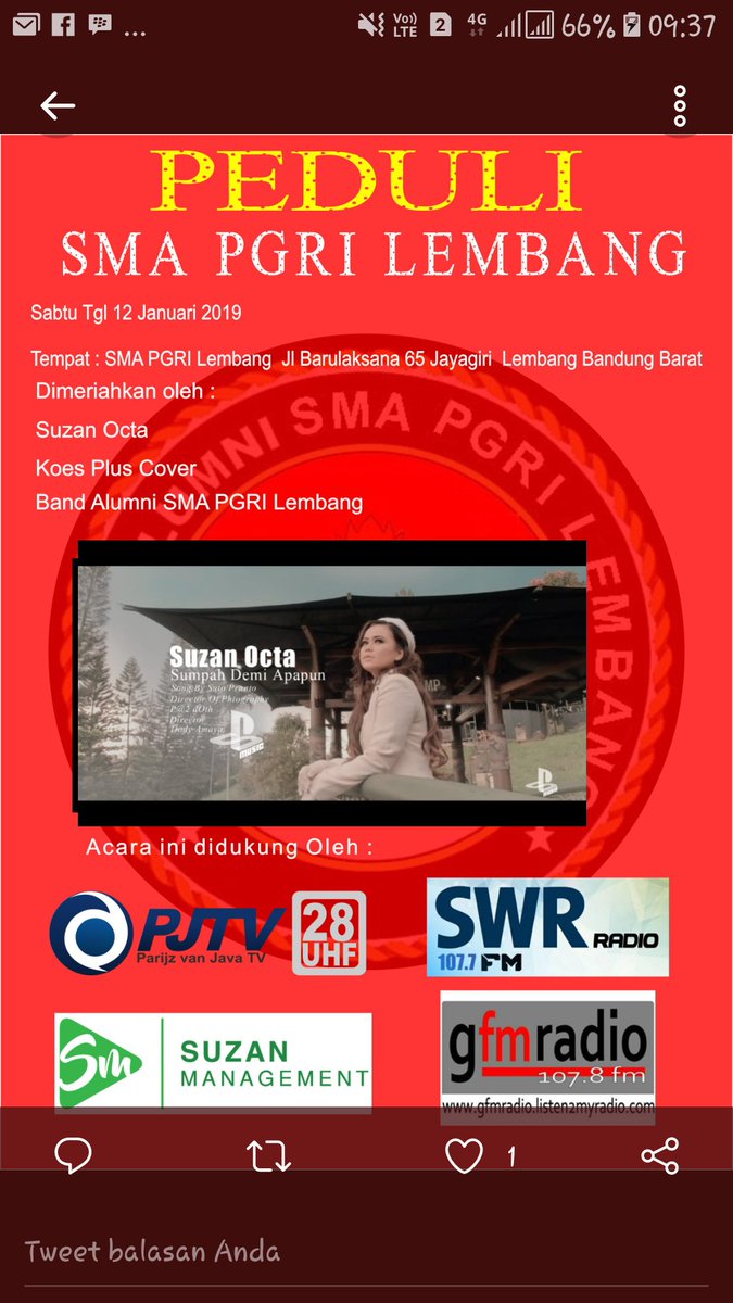 one_moreno01's tweet photo. Kuy ah merapat bwt yg ada di sekitaran lembang dan sekitarnya
@SwaramudaBDG @Gfmradio1078fm  @ManagementSuzan @smapgrilembang @pjtv_bandung https://t.co/azXoo2ZLQM
