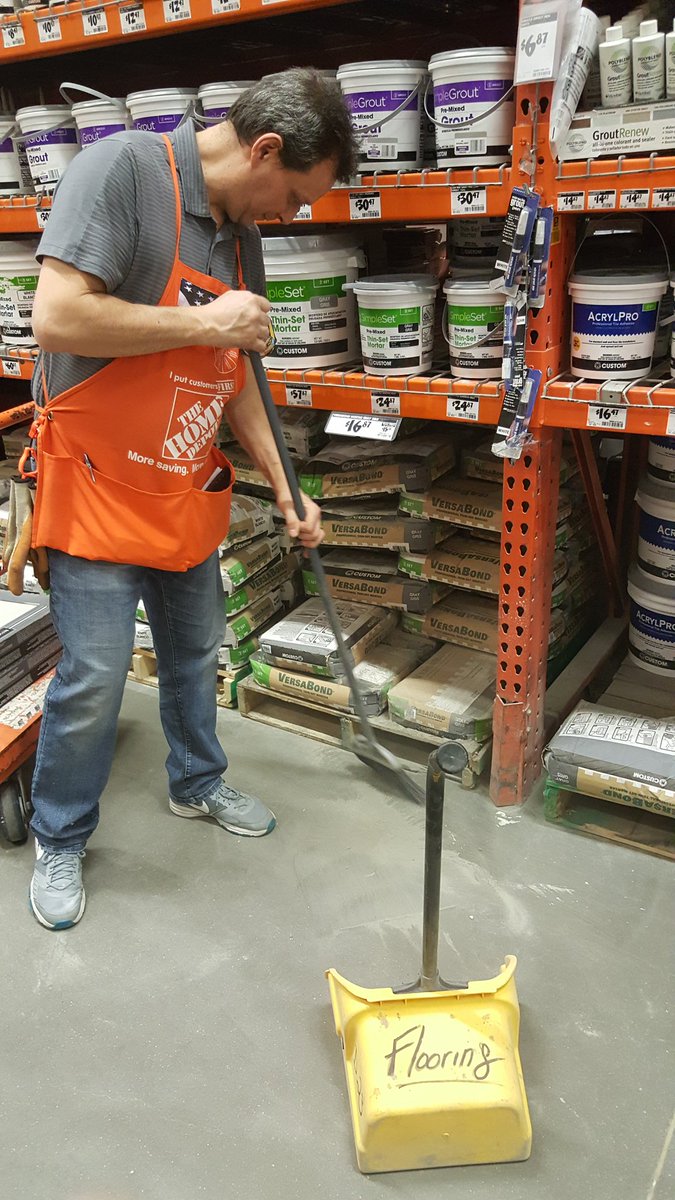 ArifaSHassan's tweet image. DH of flooring setting the example of store standards making sure the aisles are swept, clean and shoppable for our customers @HomeDeer @Nathan_H_Huber
