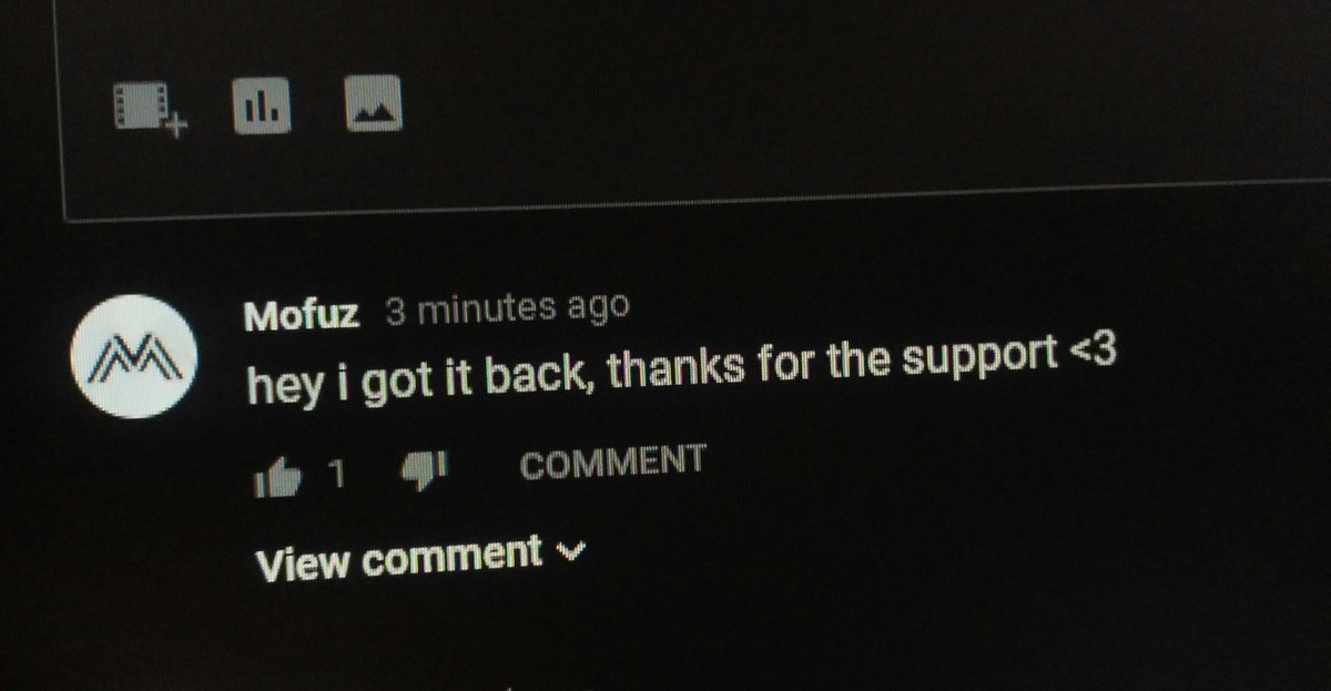 mofuzdzn's tweet image. I got my channel back.
Thanks to everyone specially @TeamYouTube for helping me out, i appreciate all the support ❤