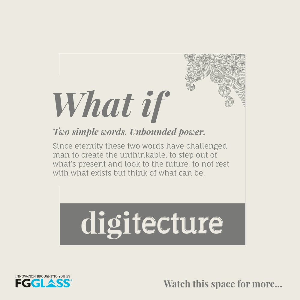 FGGlassInd's tweet photo. It is this inherent potential of #WhatIf that has enabled inventions that have redeﬁned the way we live, work, communicate and travel.

FG Glass celebrates the power of What If and the infinite #possibilities that exist within the realm of architecture. 

#FGGlass  #digitecture https://t.co/Swg8doC3Ov