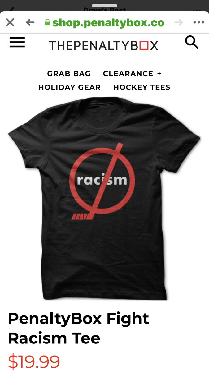 There is no place for racism
in our world or in our sport. There have been a few incidents recently involving adults. Here’s one involving a 13 year old boy. 
washingtonpost.com/local/a-black-…
Here’s a link to purchase the shirt shown in the picture
shop.penaltybox.co/collections/st…. Hockey > Hate