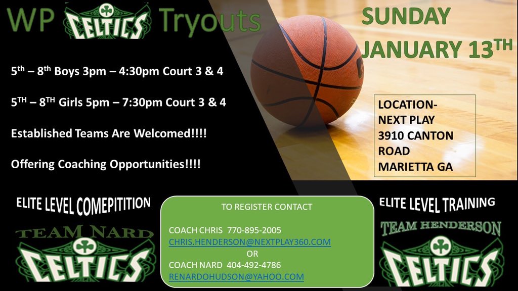 zone6celtics's tweet photo. 🚨🚨🗣TIME TO SEE IF YOU HAVE WHAT IT TAKES!! Celtics tryouts💪🏽💪🏽🍀 @Wpceltics1 @wpceltics2024 #riseabovetherest #elite #experianced https://t.co/LC2GrFoVcY