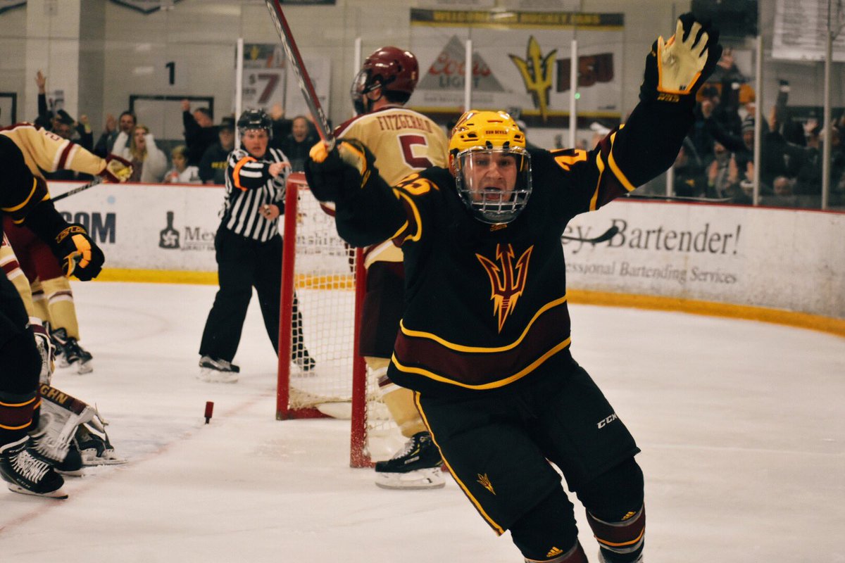 They say a picture is worth a thousand words, I think this one helps explain the excitement from PJ Marrocco as he scored the game winning goal for <a href="/SunDevilHockey/">Sun Devil Hockey</a>. 

Final: <a href="/SunDevilHockey/">Sun Devil Hockey</a> 5, @BCHockey 3