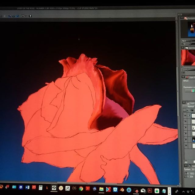 asfarnham's tweet image. Good evening, everyone. I have now started the details on the rose. Working on making sure that this flower has some depth. Stay tuned! #roseartwork #redroses🌹 #digitalart #digitalpainting #digitalartdesign #digitalartpainting #2d #clipstudiopaint #w… bit.ly/2scOcPo