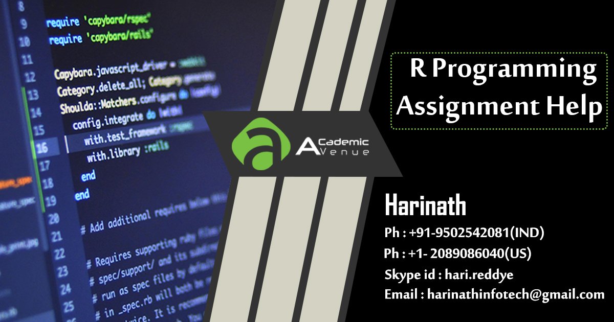 academic_avenue's tweet image. j.mp/2N2MiOd
#AcademicAvenue provides #RProgrammingAssignmentHelp. We are experts in giving you assignments on R Programming. We are available to assist you with your tasks 24 hours a day 7 days a week.
#OnlineAssignmentWritingServiceForStudents