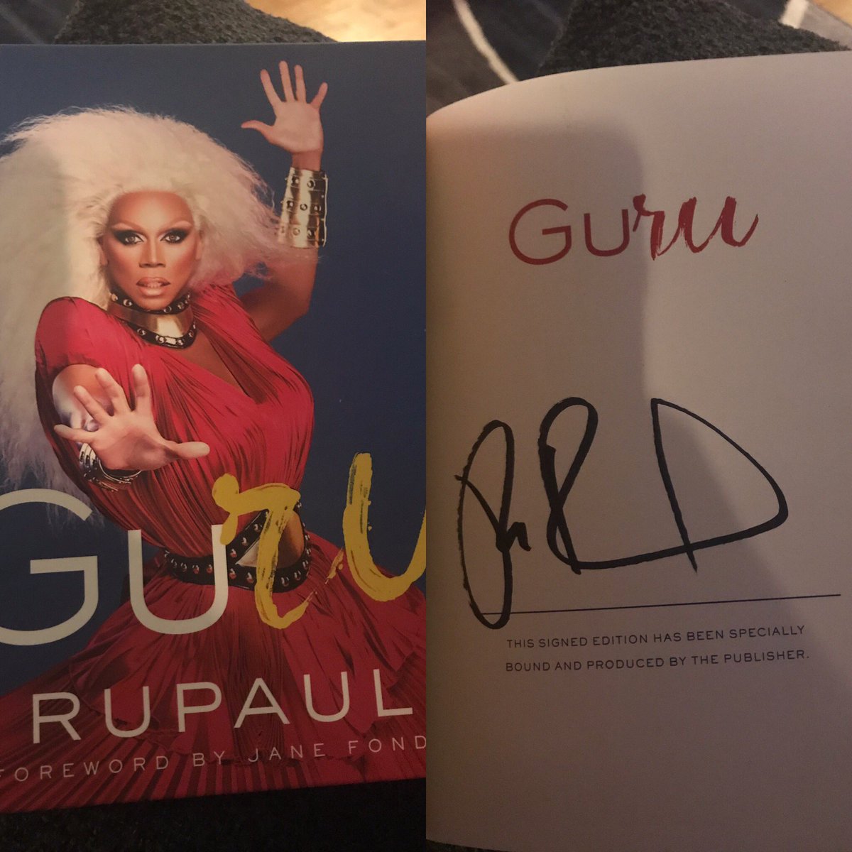 Joe_Pope007's tweet photo. Scored a signed copy of #Guru by @RuPaul tonight! I feel like I won a million dollars tonight! #BornNaked #MyQueen #RuPaul https://t.co/Ro2j9C8Lrt