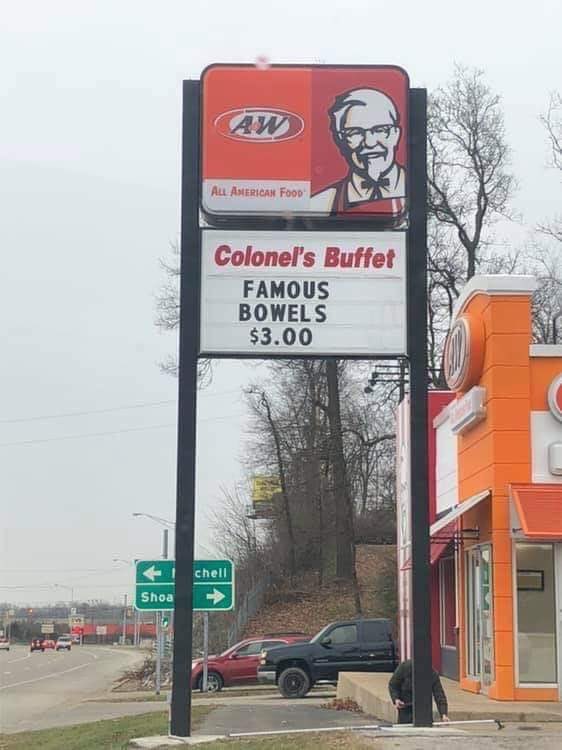 Only In Southern Indiana.... 
Stellar Job <a href="/kfc/">KFC</a> <a href="/AWRootBeer/">A&W Root Beer</a> 
#YouHadOneJob #MitchellIndiana #11HerbsAndSpices