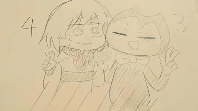 ベンディ君初描きです...可愛い((
プラ板でも作ってみました...!
(さらっとトード君とキャラちゃんいれていくスタイル)
#BATIM #Bendy_And_The_Ink_Machine 