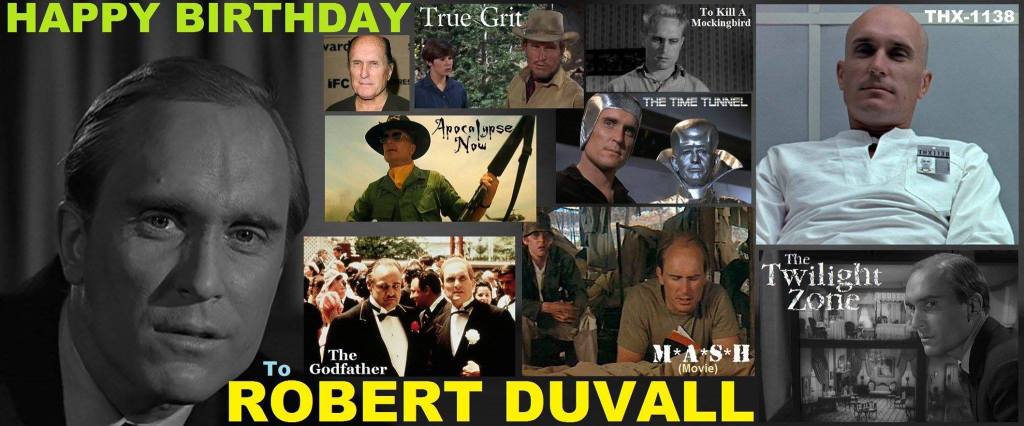 Happy birthday to Robert Duvall, born January 5, 1931.  