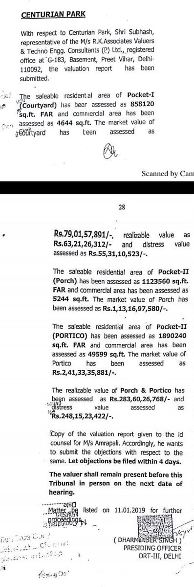 As per #DRT valuation, the value of vacant land parcel of #Centurian
#DreamValley #LeisureValley are followings.
Debate will take place on 8th Jan @ 1 pm. 
Those who wish to participate in discussion may visit Debt Recovery Tribunal.
#WeWantOurHomes
#AmrapaliFlatBuyers