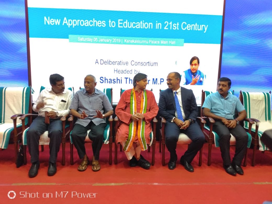 roshym's tweet photo. Cant have a better morning to share stage with @ShashiTharoor at the first forum on “New Approaches To Education in 21st Century”. Honoured, Humbled and Proud! https://t.co/TOAMWdEsAd